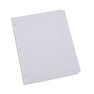 Deluxe Write-On/Erasable Tab Index, 8-Tab, 11 x 8.5, White, White Tabs, 1 Set - 
