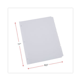 Deluxe Write-On/Erasable Tab Index, 8-Tab, 11 x 8.5, White, White Tabs, 1 Set - 