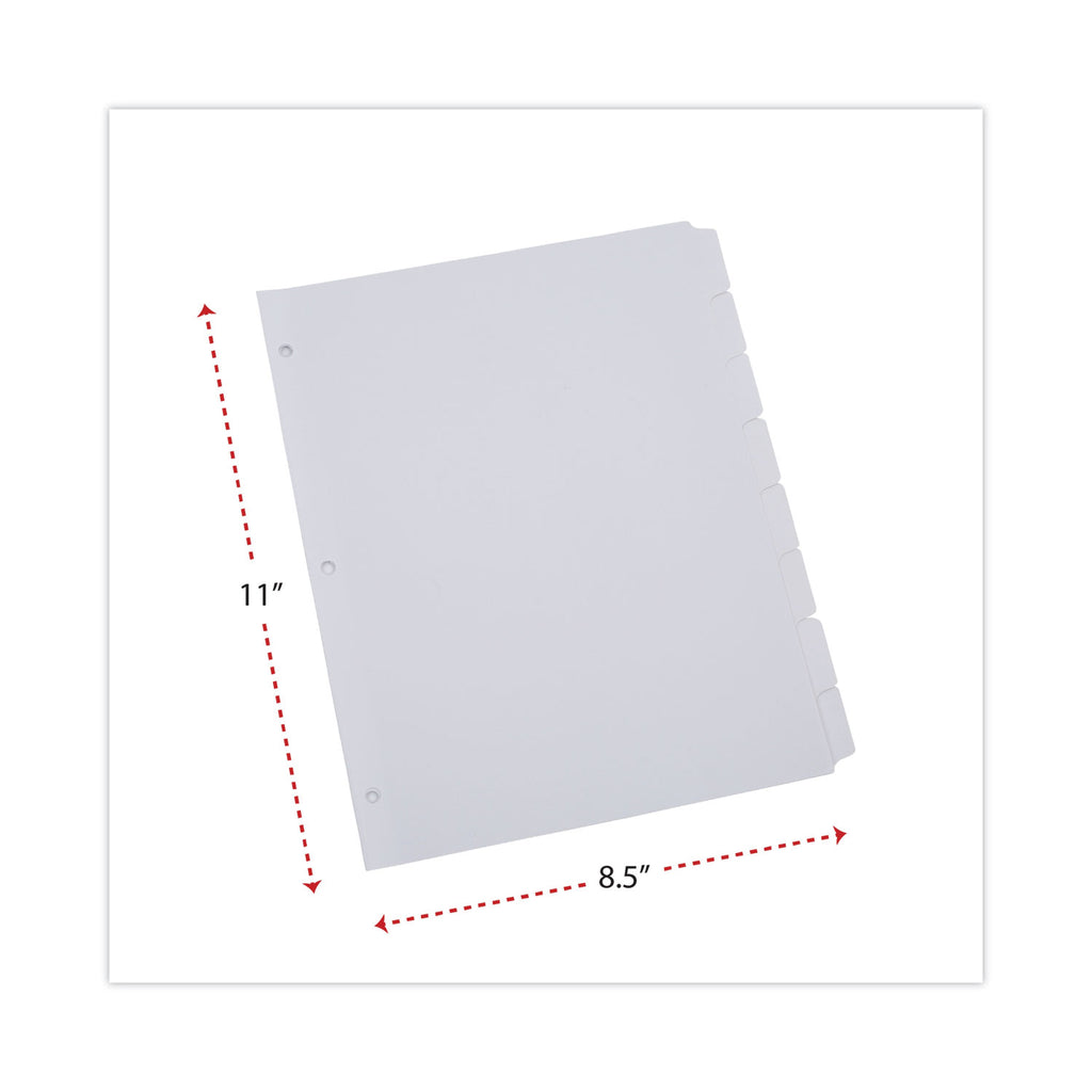Deluxe Write-On/Erasable Tab Index, 8-Tab, 11 x 8.5, White, White Tabs, 1 Set