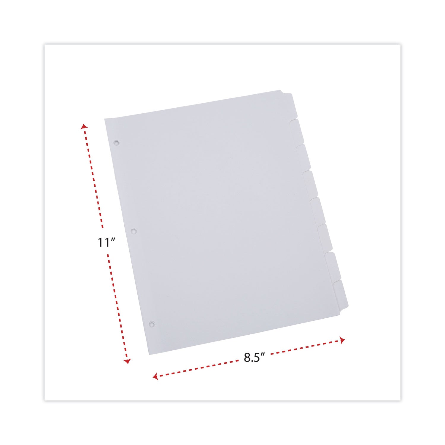 Deluxe Write-On/Erasable Tab Index, 8-Tab, 11 x 8.5, White, White Tabs, 1 Set