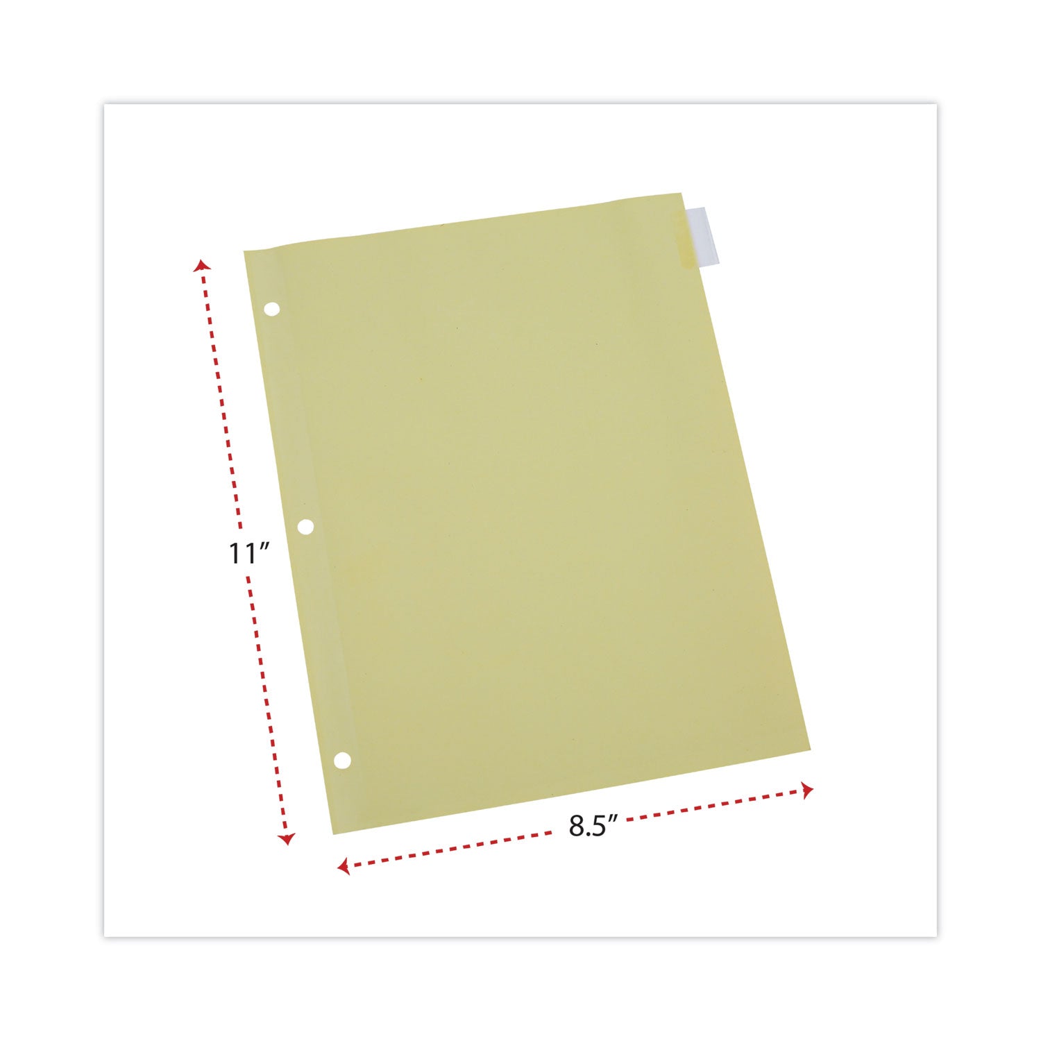 Insertable Tab Index, 8-Tab, 11 x 8.5, Buff, Clear Tabs, 24 Sets - 