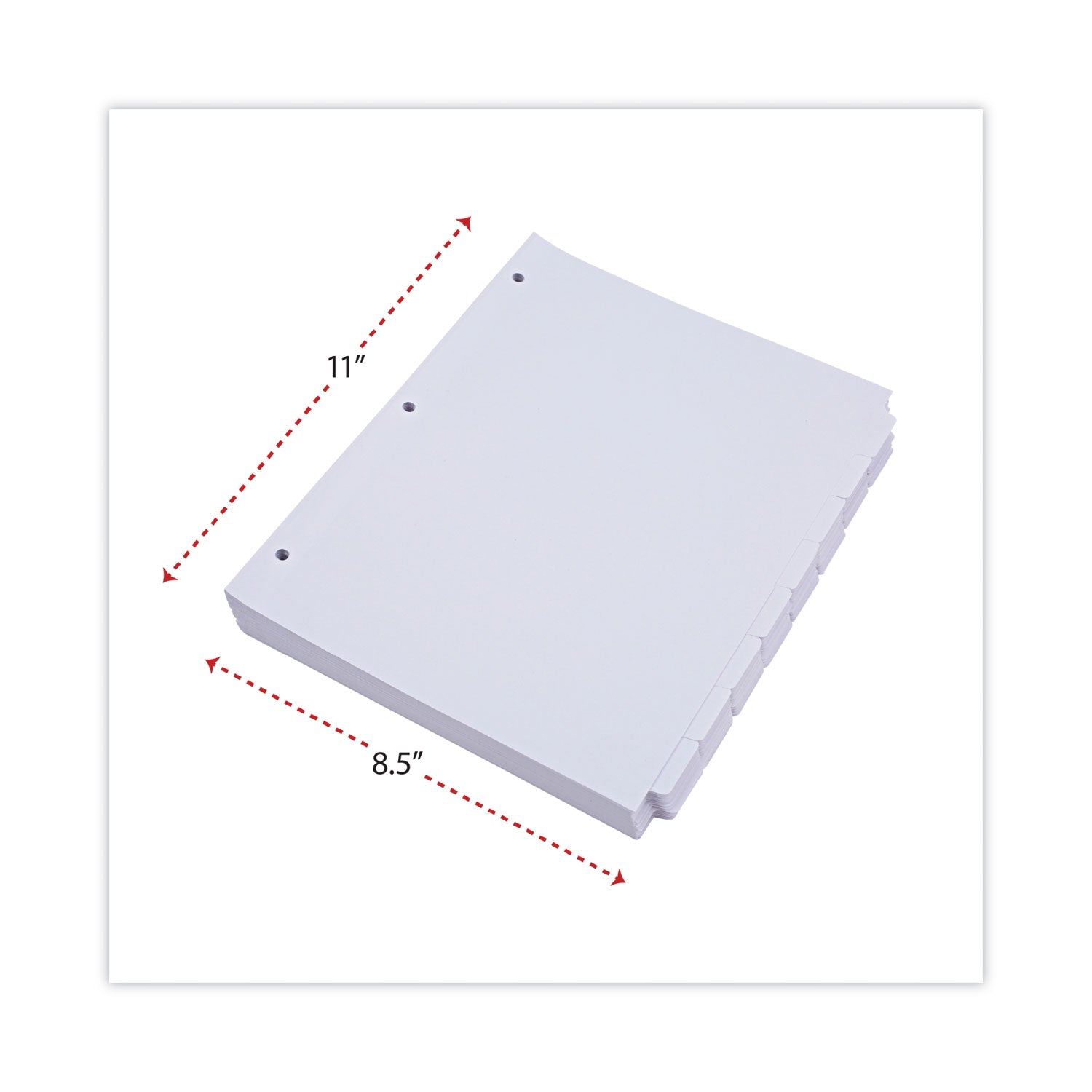 Self-Tab Index Dividers, 8-Tab, 11 x 8.5, White, 24 Sets - 2