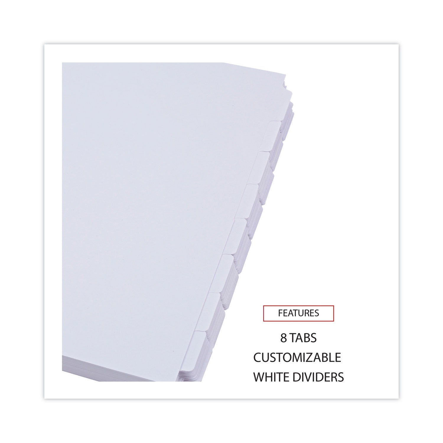 Self-Tab Index Dividers, 8-Tab, 11 x 8.5, White, 24 Sets - 3