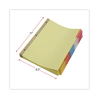 Deluxe Extended Insertable Tab Indexes, 5-Tab, 11 x 8.5, Buff, Assorted tabs, 24 Sets - 