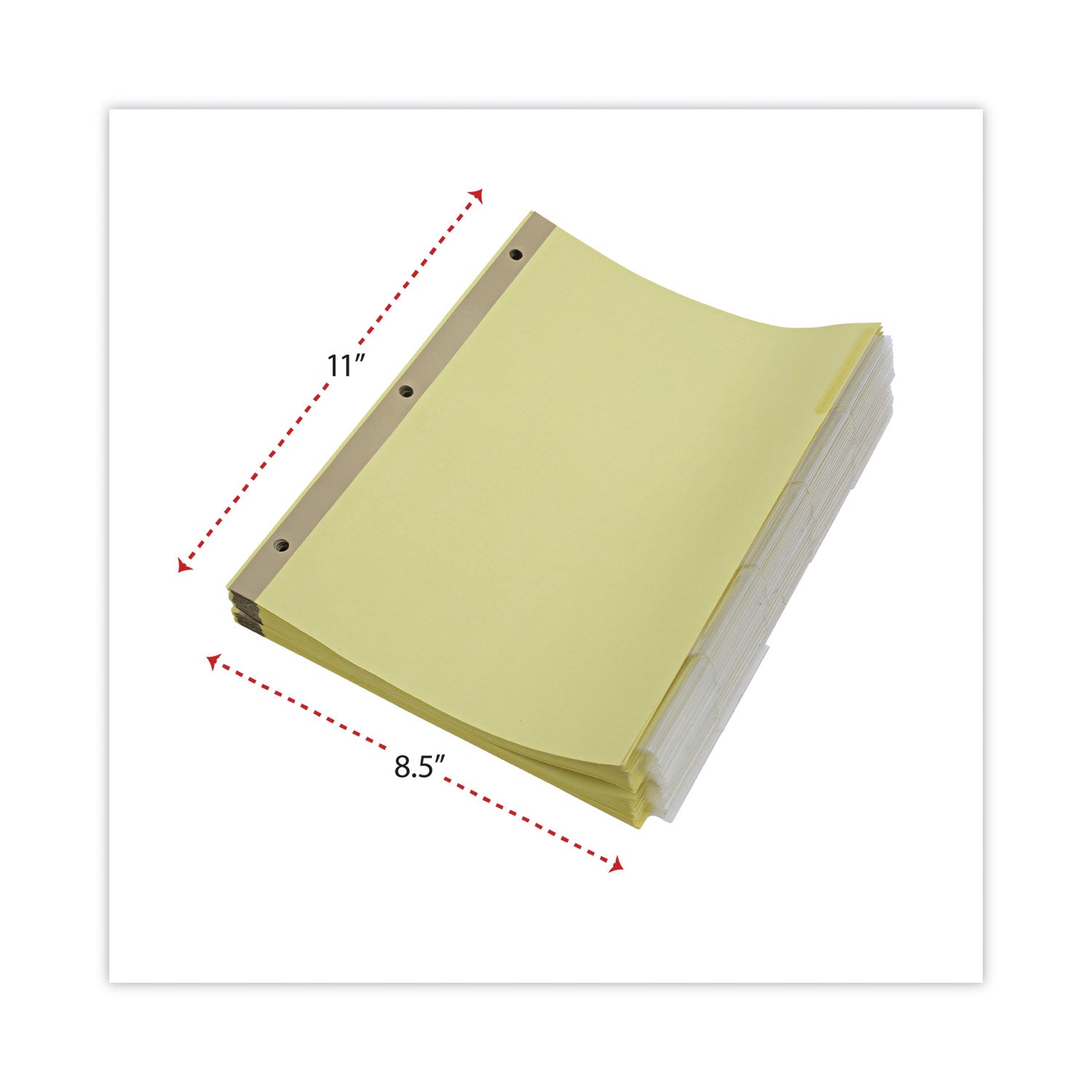 Deluxe Extended Insertable Tab Indexes, 5-Tab, 11 x 8.5, Buff, Clear Tabs, 24 Sets - 