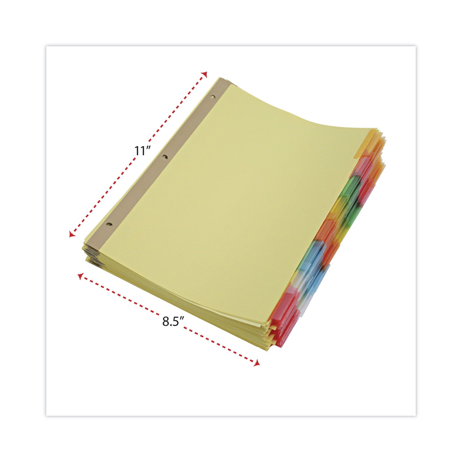 Deluxe Extended Insertable Tab Indexes, 8-Tab, 11 x 8.5, Buff, Assorted Tabs, 24 Sets - 