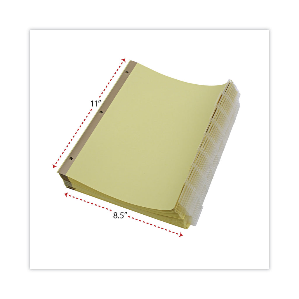 Deluxe Extended Insertable Tab Indexes, 8-Tab, 11 x 8.5, Buff, Clear Tabs, 24 Sets - 