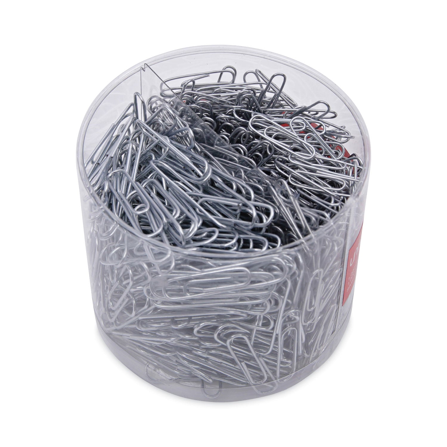 plastic-coated-paper-clips-with-two-compartment-dispenser-tub-750-#2-clips-250-jumbo-clips-silver_unv21001 - 4