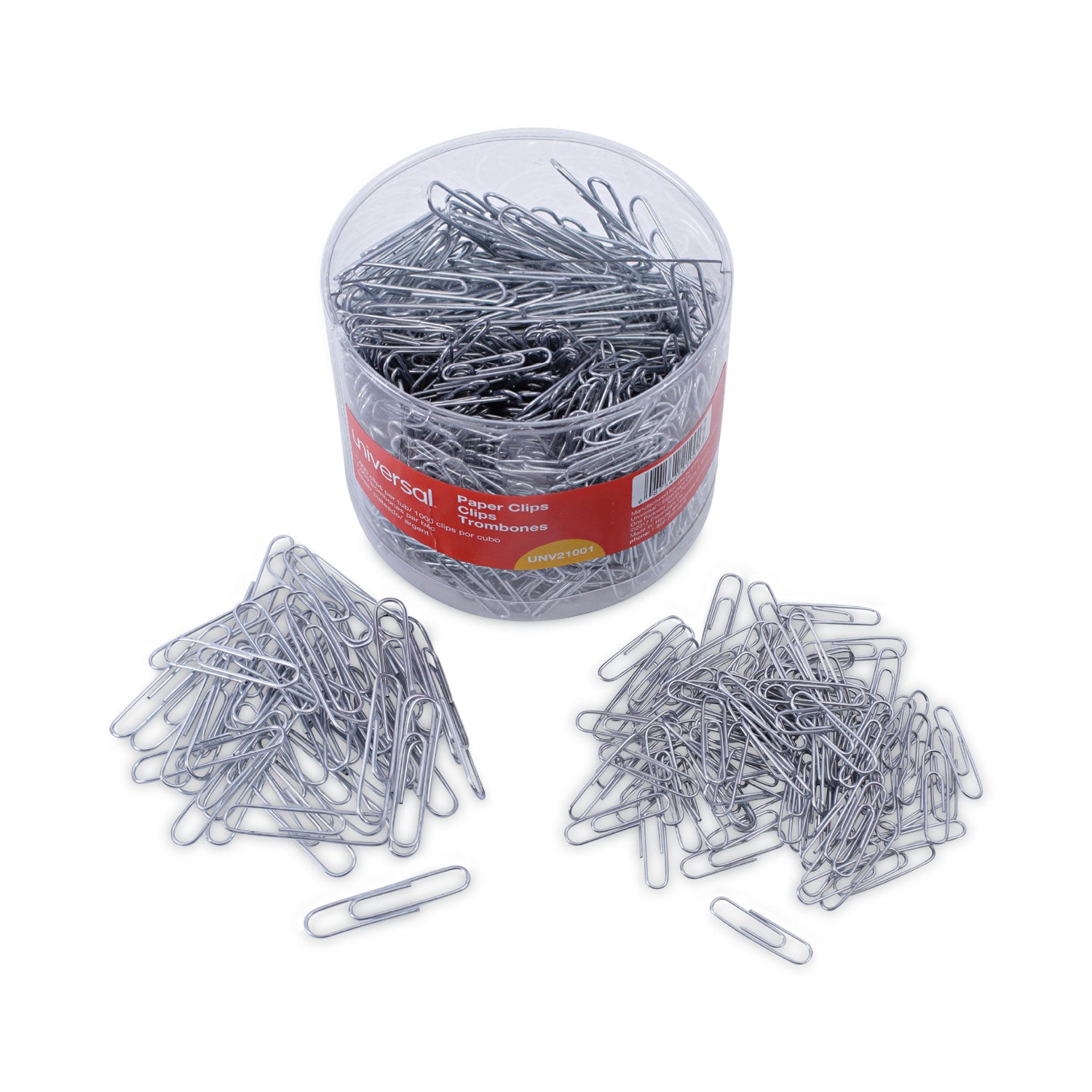 plastic-coated-paper-clips-with-two-compartment-dispenser-tub-750-#2-clips-250-jumbo-clips-silver_unv21001 - 5