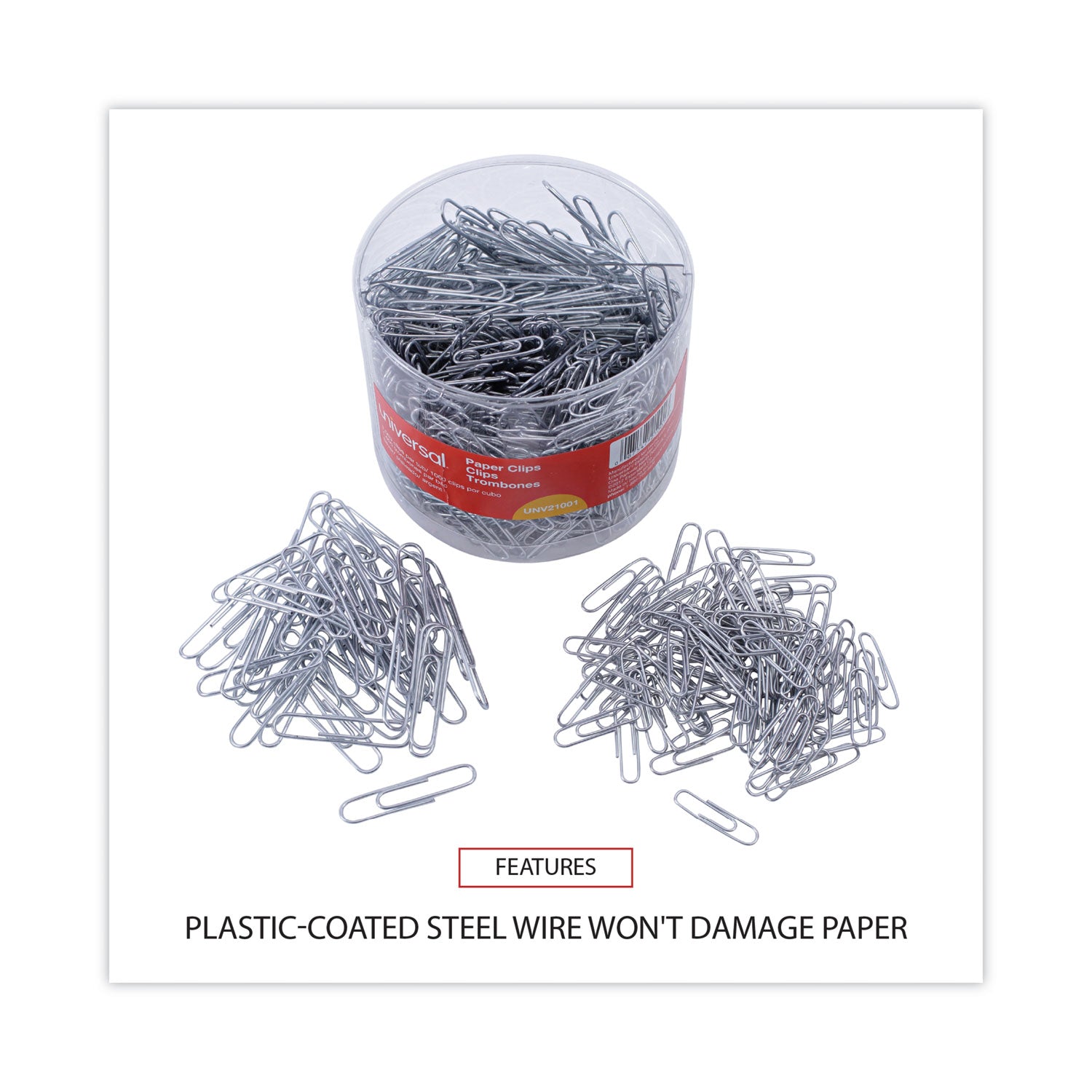 plastic-coated-paper-clips-with-two-compartment-dispenser-tub-750-#2-clips-250-jumbo-clips-silver_unv21001 - 8