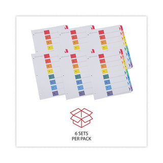 Deluxe Table of Contents Dividers for Printers, 8-Tab, 1 to 8; Table Of Contents, 11 x 8.5, White, 6 Sets - 