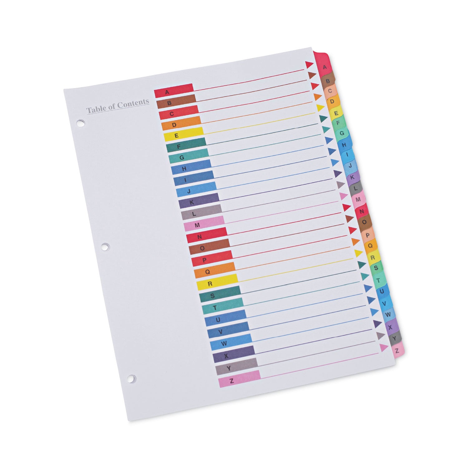Deluxe Table of Contents Dividers for Printers, 26-Tab, A to Z, 11 x 8.5, White, 1 Set - 