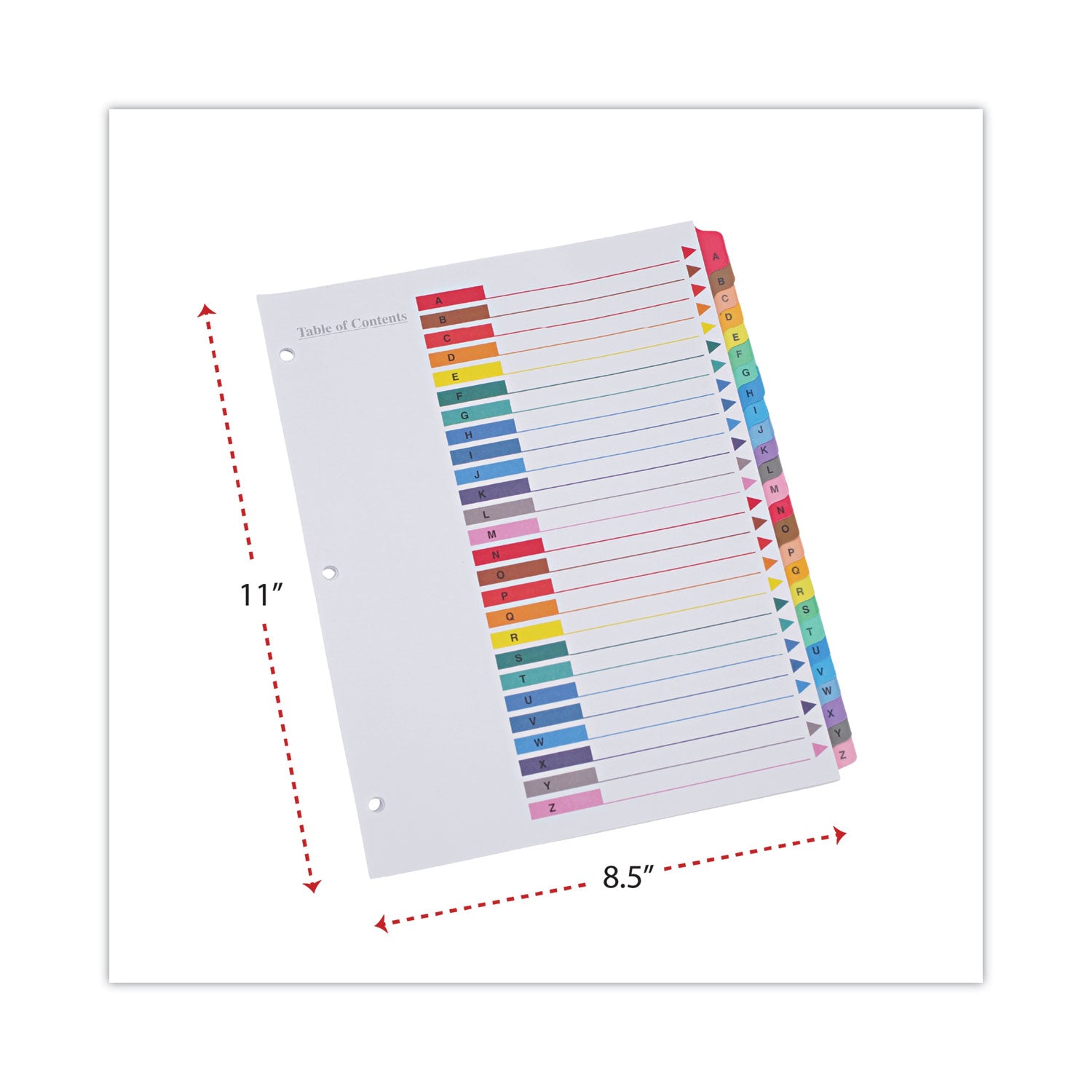 Deluxe Table of Contents Dividers for Printers, 26-Tab, A to Z, 11 x 8.5, White, 1 Set - 