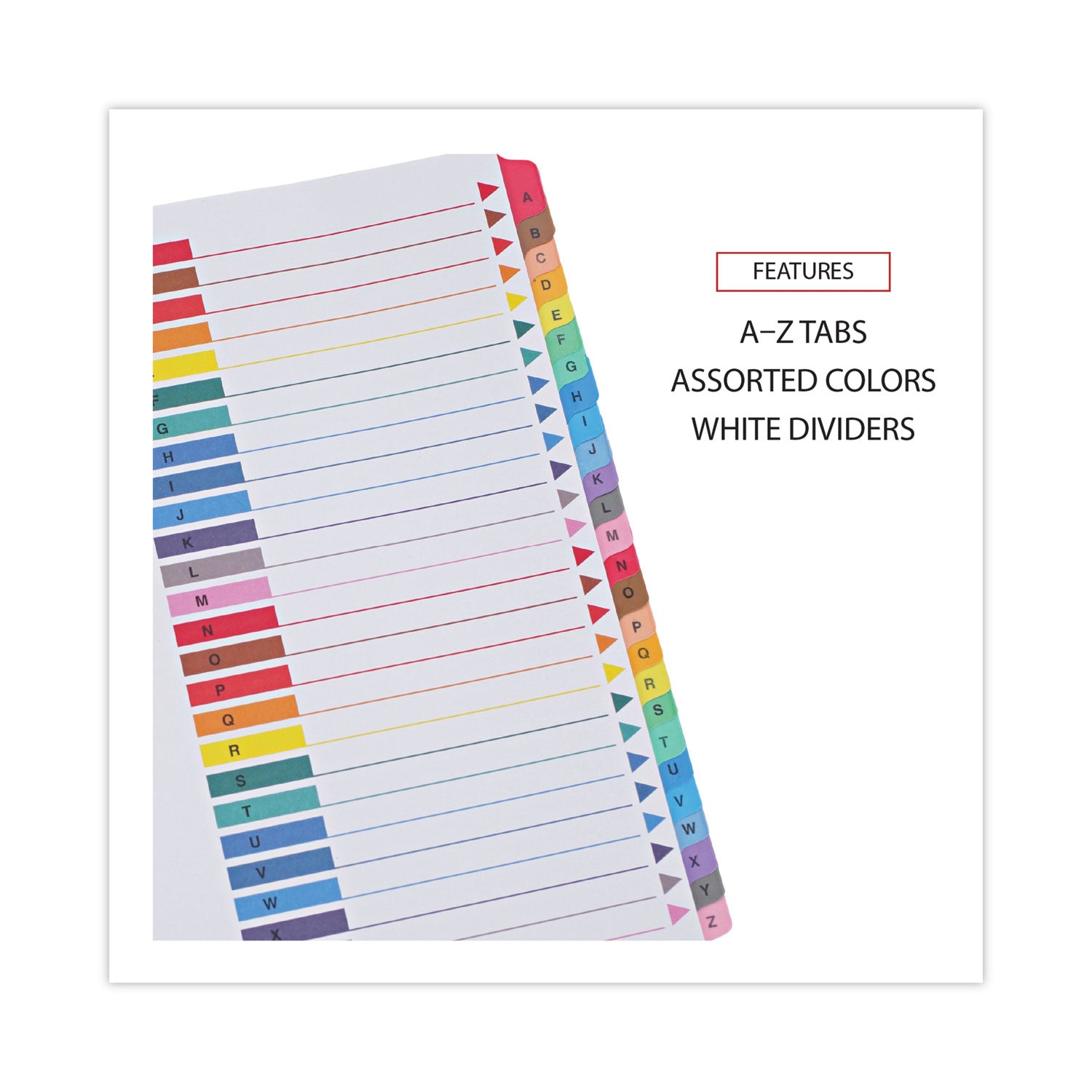 Deluxe Table of Contents Dividers for Printers, 26-Tab, A to Z, 11 x 8.5, White, 1 Set - 