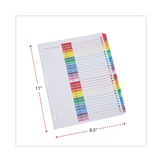 Deluxe Table of Contents Dividers for Printers, 31-Tab, 1 to 31, 11 x 8.5, White, 1 Set - 