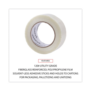 120# Utility Grade Filament Tape, 3" Core, 48 mm x 54.8 m, Clear - 