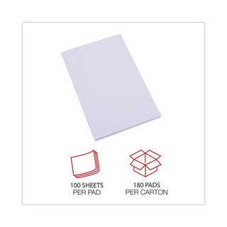Scratch Pad Value Pack, Unruled, 3 x 5, White, 100 Sheets, 180/Carton - 