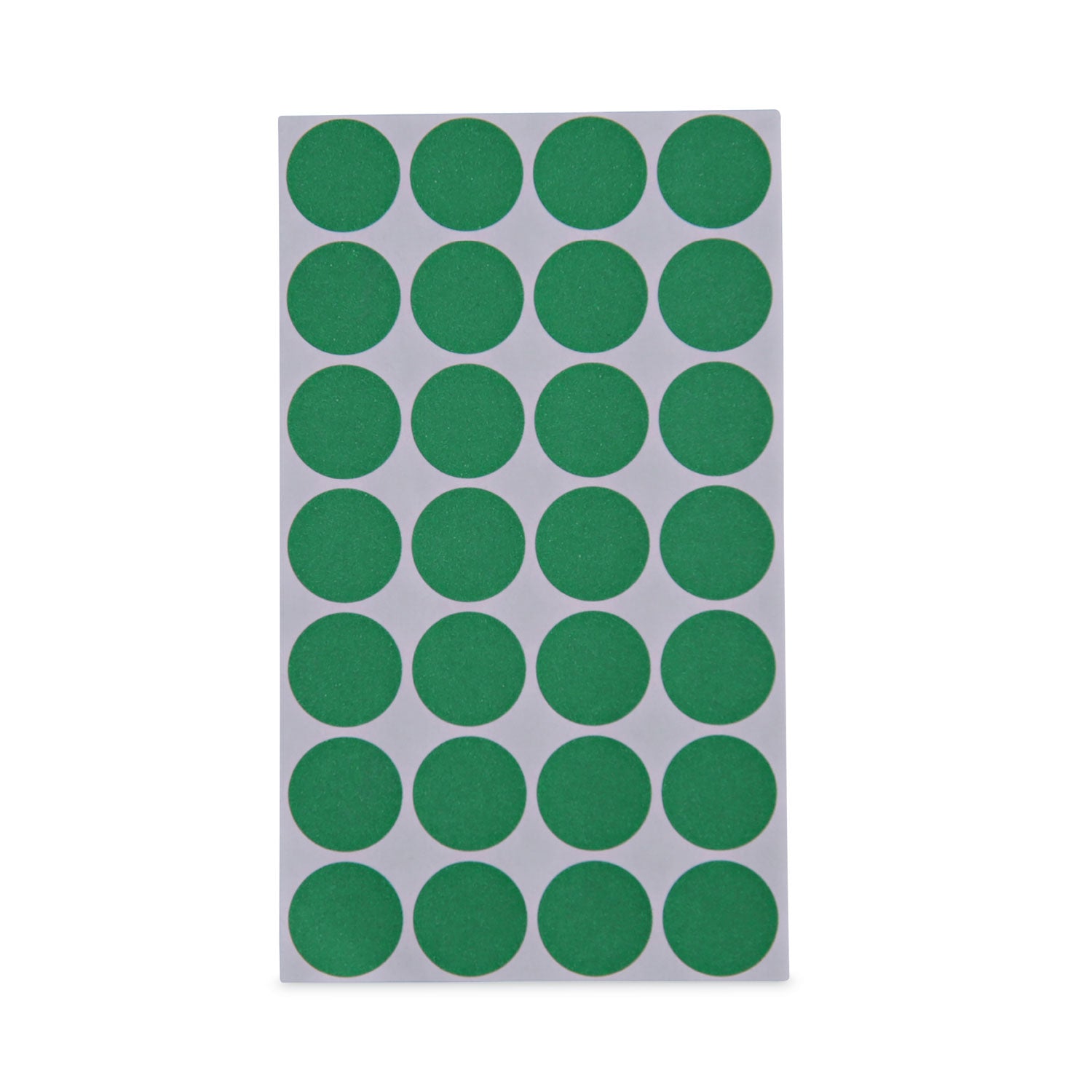 Self-Adhesive Removable Color-Coding Labels, 0.75" dia, Green, 28/Sheet, 36 Sheets/Pack - 