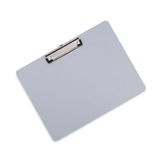 Plastic Brushed Aluminum Clipboard, Landscape Orientation, 0.5" Clip Capacity, Holds 11 x 8.5 Sheets, Silver