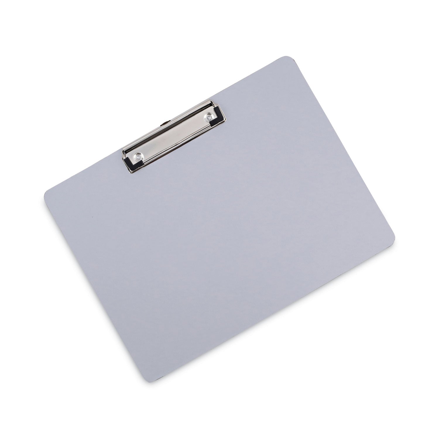 Plastic Brushed Aluminum Clipboard, Landscape Orientation, 0.5" Clip Capacity, Holds 11 x 8.5 Sheets, Silver