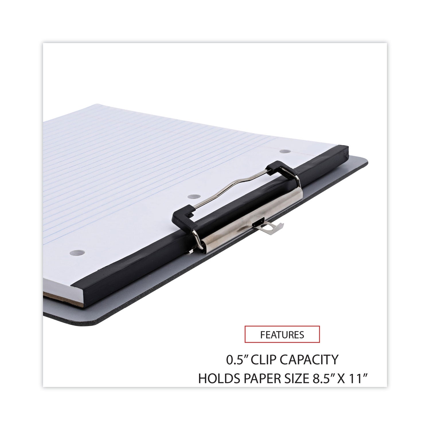 plastic-brushed-aluminum-clipboard-landscape-orientation-05-clip-capacity-holds-11-x-85-sheets-silver_unv40302 - 6