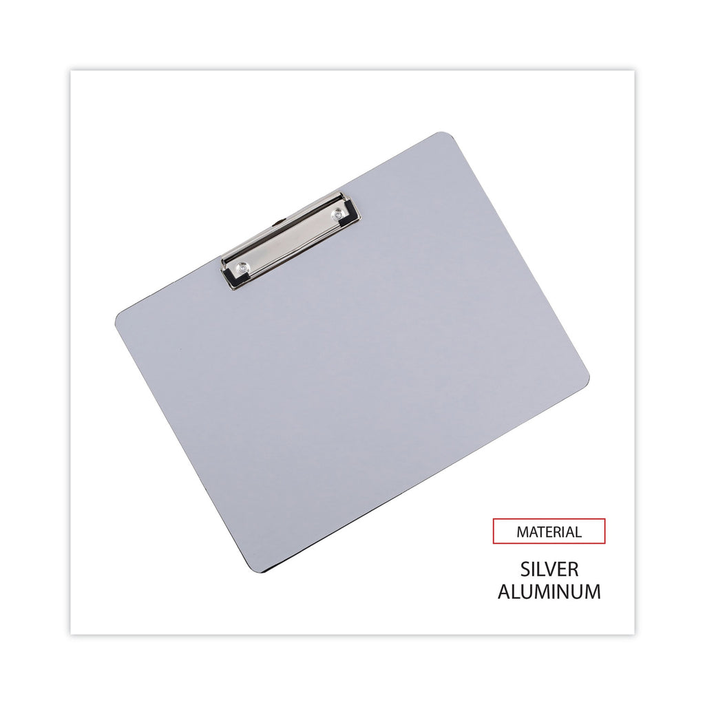 plastic-brushed-aluminum-clipboard-landscape-orientation-05-clip-capacity-holds-11-x-85-sheets-silver_unv40302 - 4