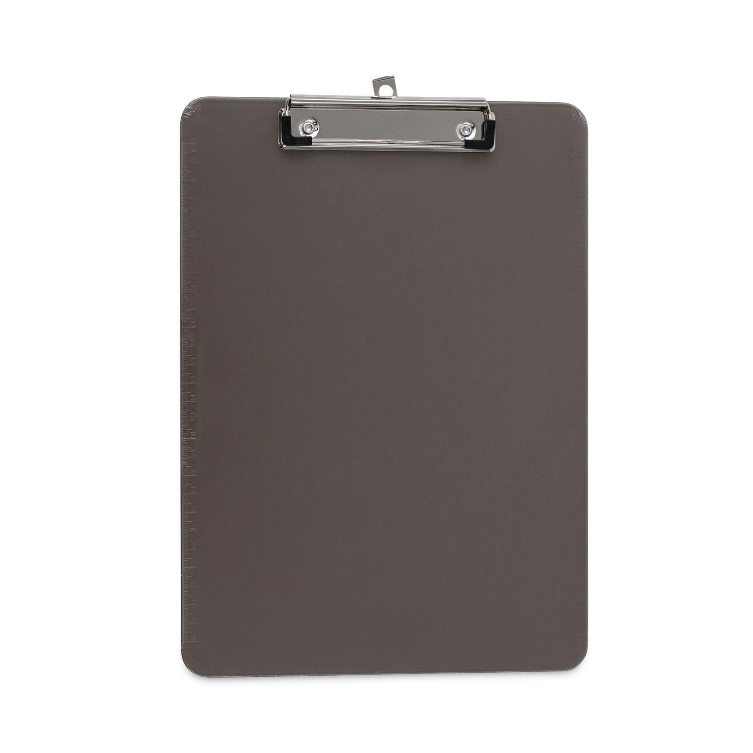 plastic-clipboard-with-low-profile-clip-05-clip-capacity-holds-85-x-11-sheets-translucent-black_unv40311 - 1