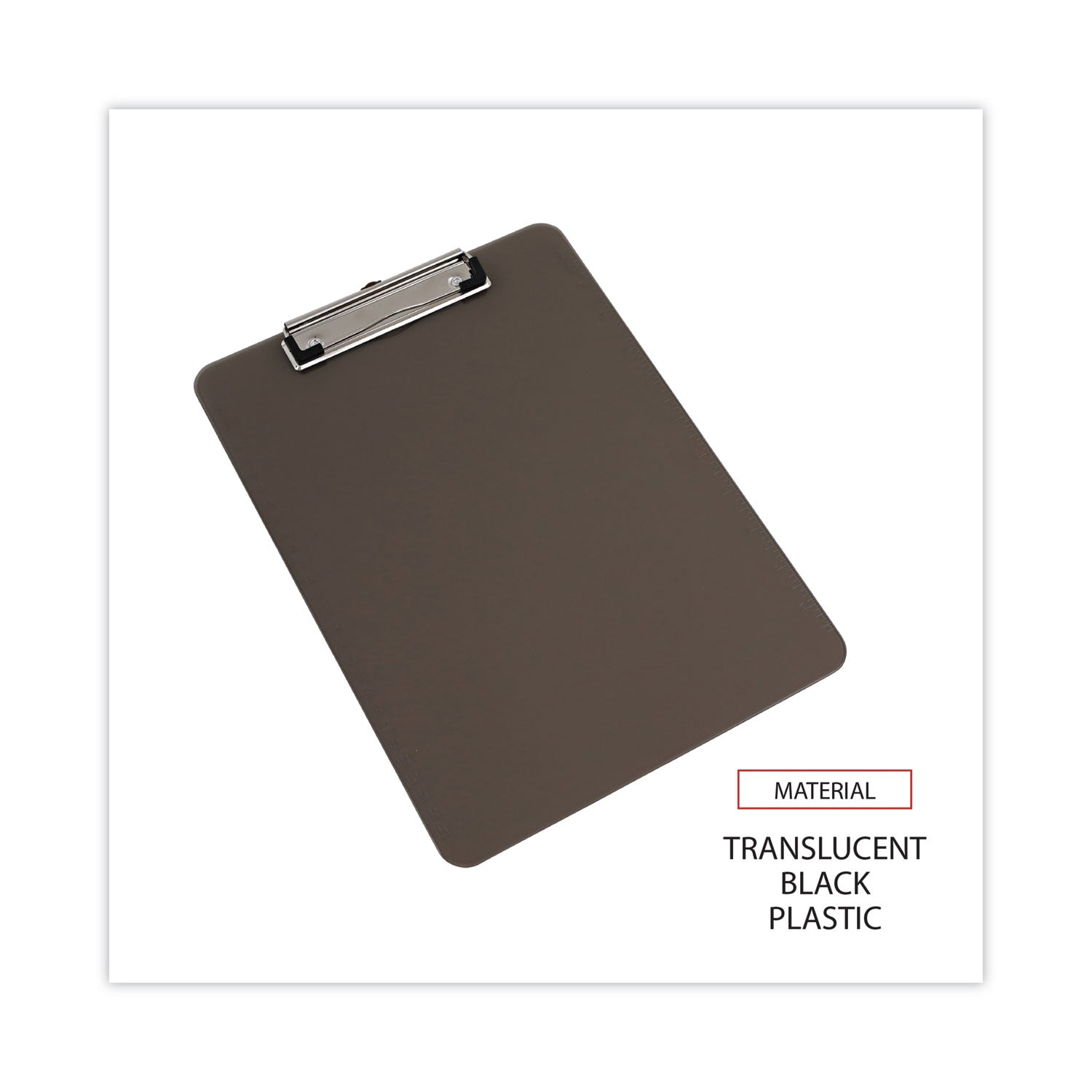 plastic-clipboard-with-low-profile-clip-05-clip-capacity-holds-85-x-11-sheets-translucent-black_unv40311 - 5