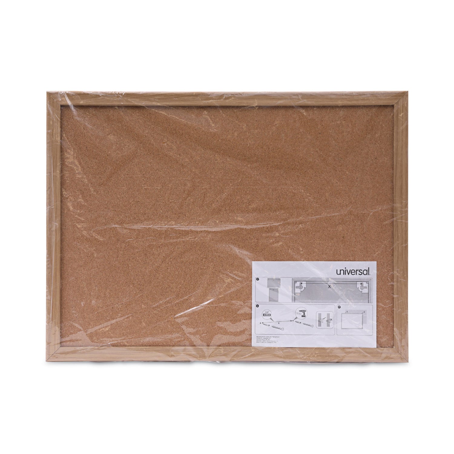 Cork Board with Oak Style Frame, 24 x 18, Tan Surface - 