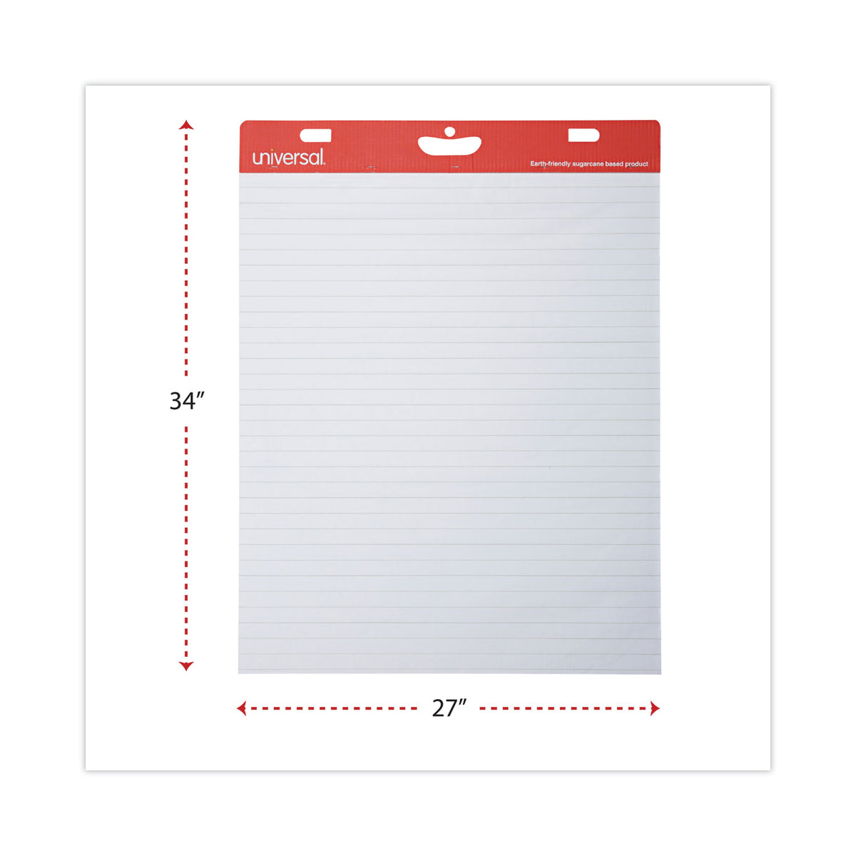 Renewable Resource Sugarcane Based Easel Pads, Presentation Format (1" Rule), 27 x 34, White, 50 Sheets, 2/Carton