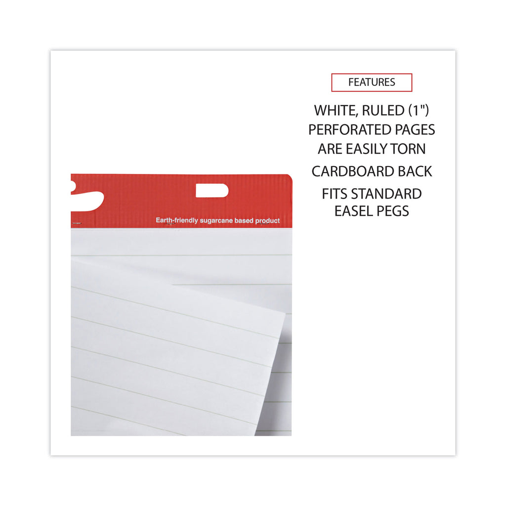Renewable Resource Sugarcane Based Easel Pads, Presentation Format (1" Rule), 27 x 34, White, 50 Sheets, 2/Carton
