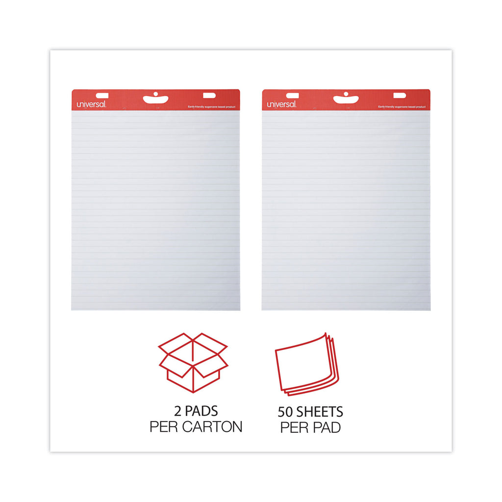 Renewable Resource Sugarcane Based Easel Pads, Presentation Format (1" Rule), 27 x 34, White, 50 Sheets, 2/Carton