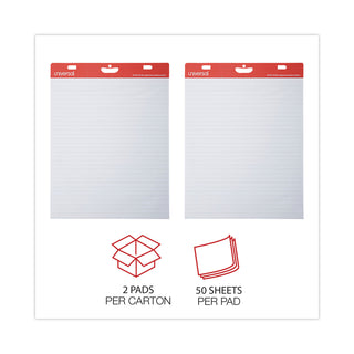 Renewable Resource Sugarcane Based Easel Pads, Presentation Format (1" Rule), 27 x 34, White, 50 Sheets, 2/Carton
