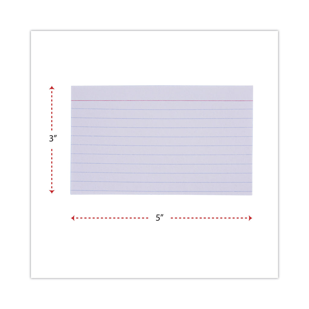 Ruled Index Cards, 3 x 5, White, 100/Pack