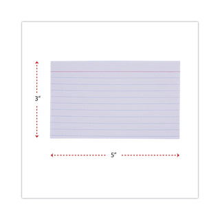 Ruled Index Cards, 3 x 5, White, 100/Pack