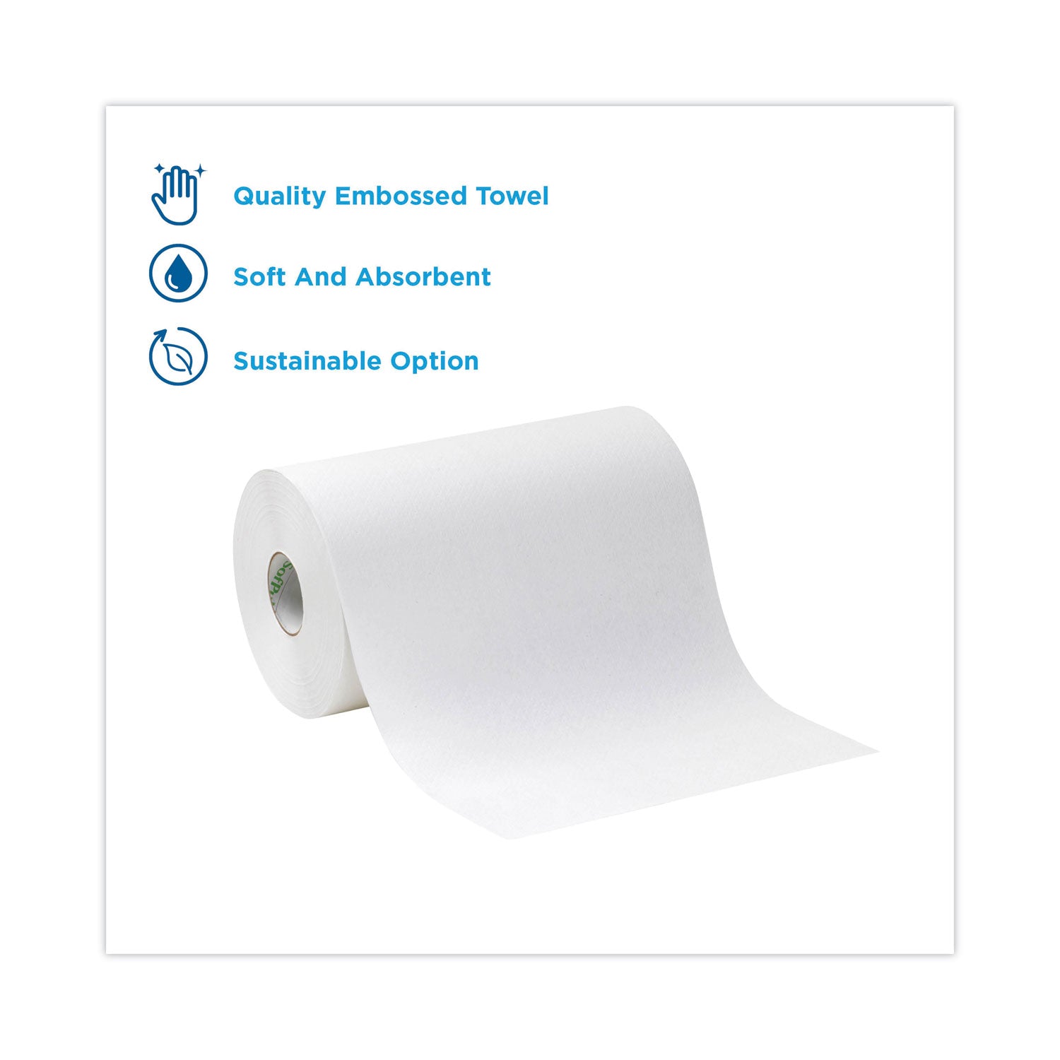 Hardwound Paper Towel Roll, Nonperforated, 1-Ply, 9" x 400 ft, White, 6 Rolls/Carton - 