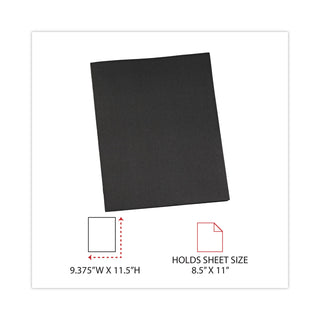 Two-Pocket Portfolios with Tang Fasteners, 0.5" Capacity, 11 x 8.5, Black, 25/Box - 