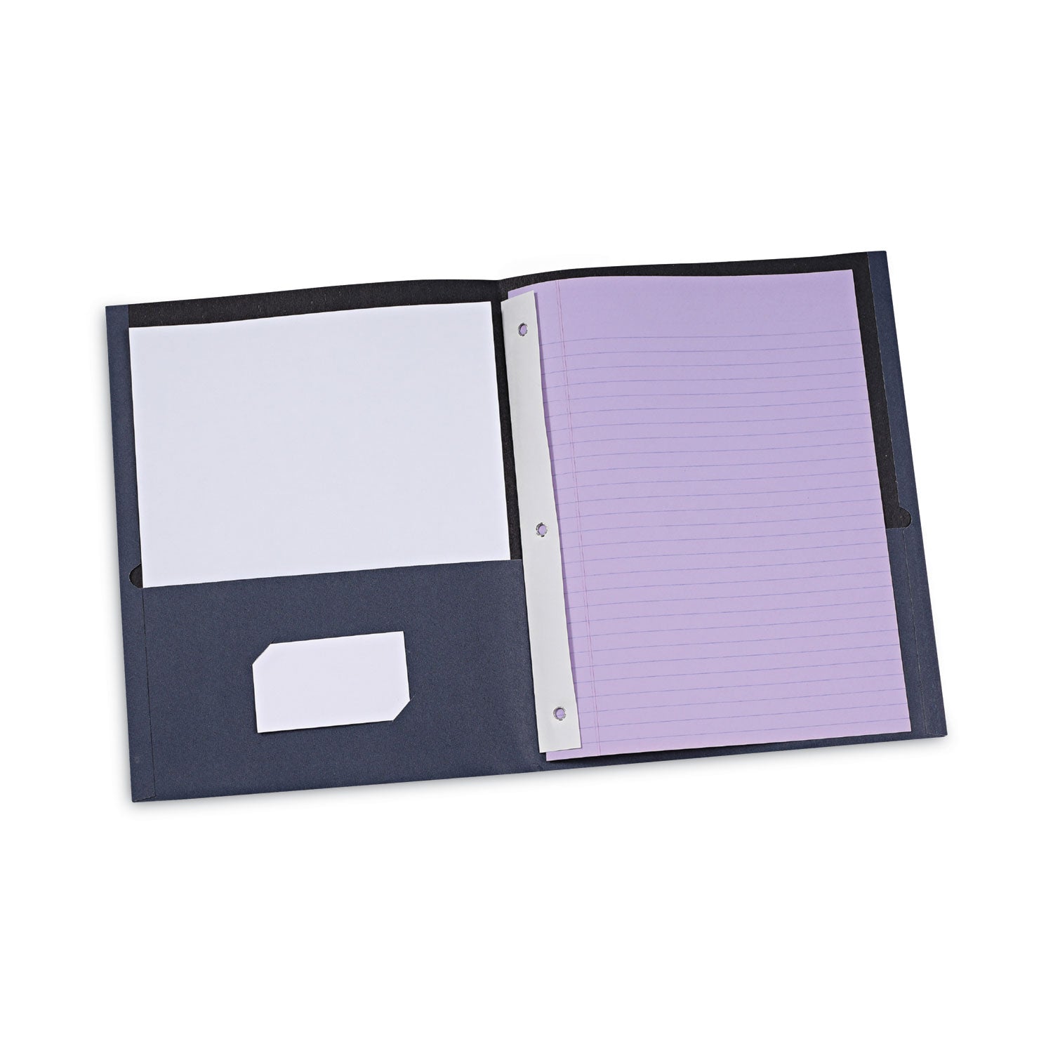 Two-Pocket Portfolios with Tang Fasteners, 0.5" Capacity, 11 x 8.5, Dark Blue, 25/Box - 
