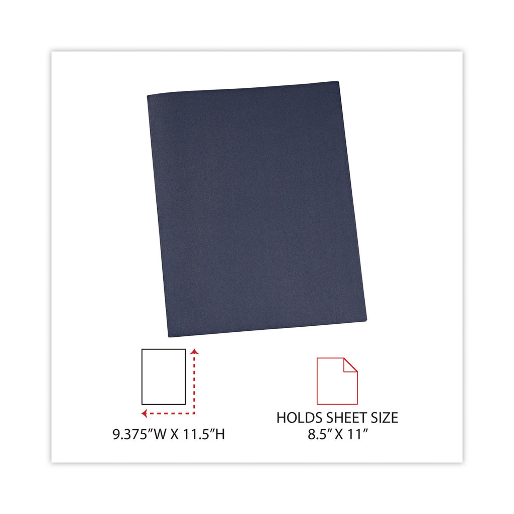 Two-Pocket Portfolios with Tang Fasteners, 0.5" Capacity, 11 x 8.5, Dark Blue, 25/Box - 
