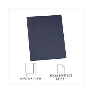 Two-Pocket Portfolios with Tang Fasteners, 0.5" Capacity, 11 x 8.5, Dark Blue, 25/Box - 