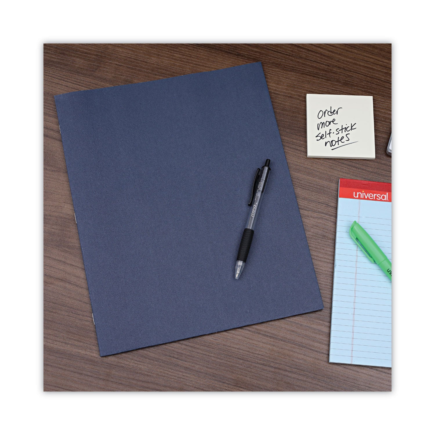 Two-Pocket Portfolios with Tang Fasteners, 0.5" Capacity, 11 x 8.5, Dark Blue, 25/Box - 