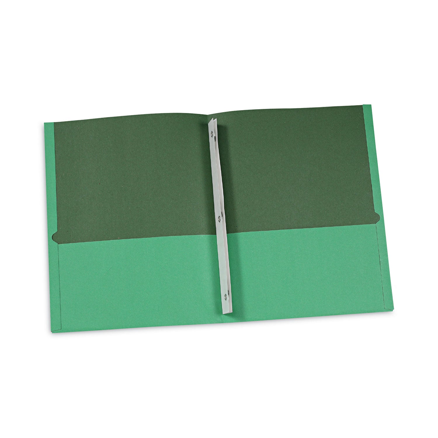 Two-Pocket Portfolios with Tang Fasteners, 0.5" Capacity, 11 x 8.5, Green, 25/Box - 