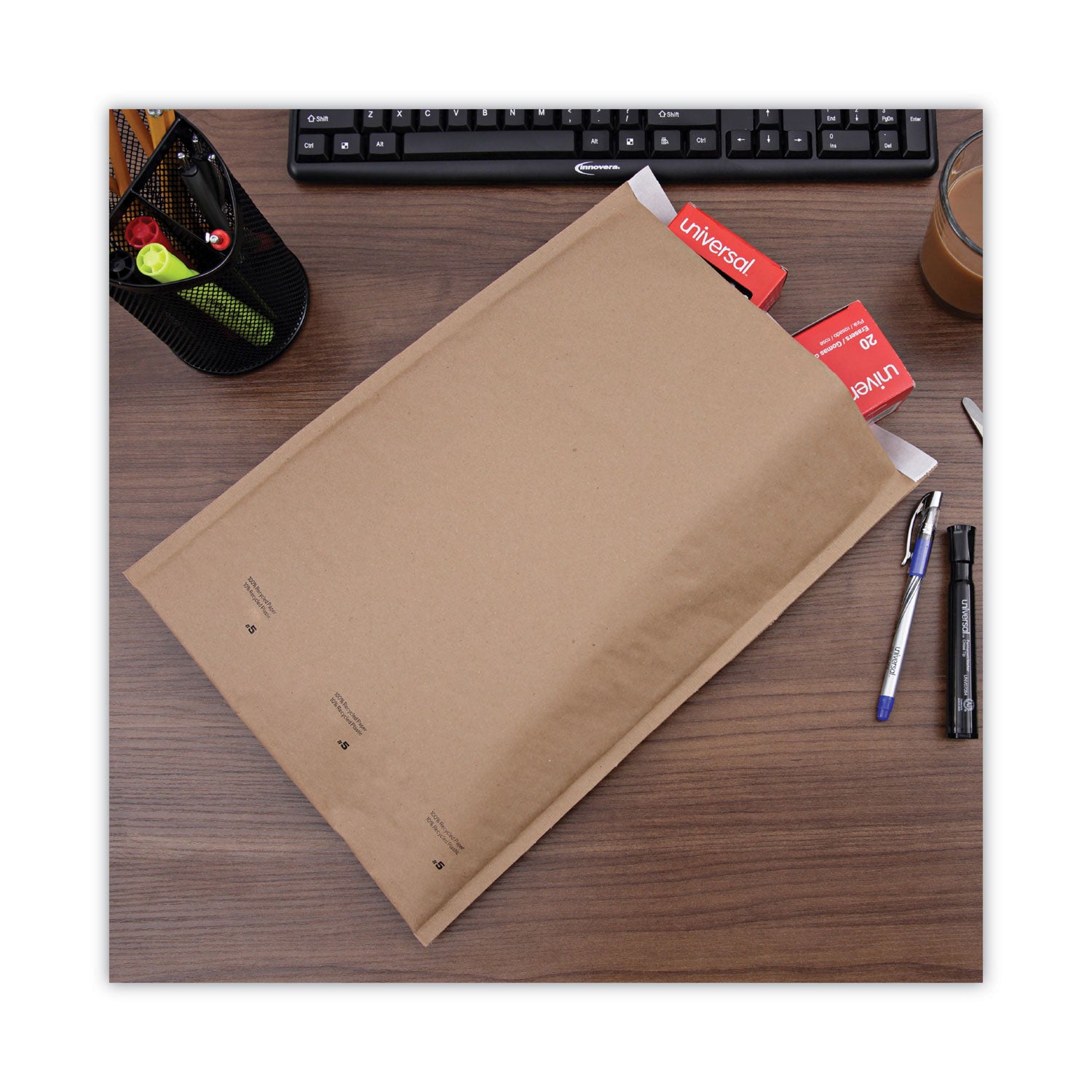 natural-self-seal-cushioned-mailer-#5-barrier-bubble-air-cell-cushion-self-adhesive-closure-105-x-16-kraft-80-carton_unv62264 - 7