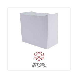 Continuous-Feed Index Cards, Unruled, 3 x 5, White, 4,000/Carton - 