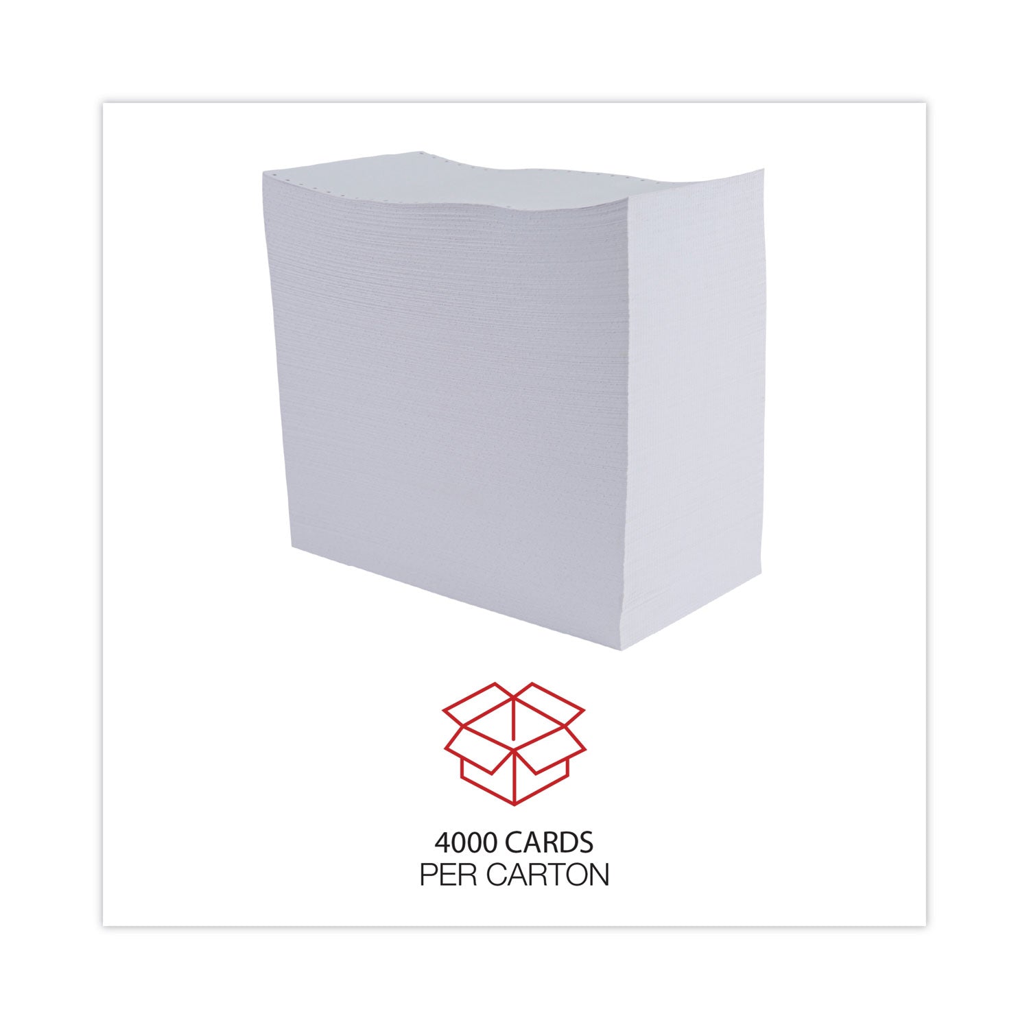 Continuous-Feed Index Cards, Unruled, 3 x 5, White, 4,000/Carton - 