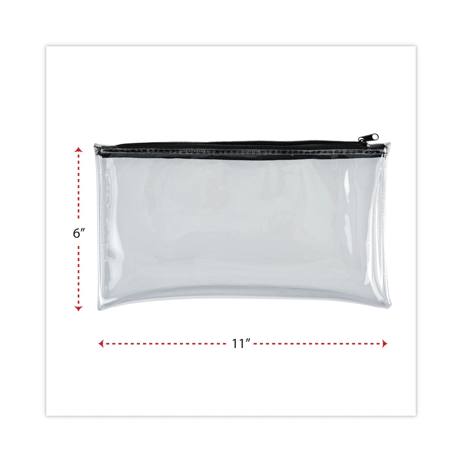 zippered-wallets-cases-leatherette-pu-11-x-6-clear-black-2-pack_unv69026 - 3