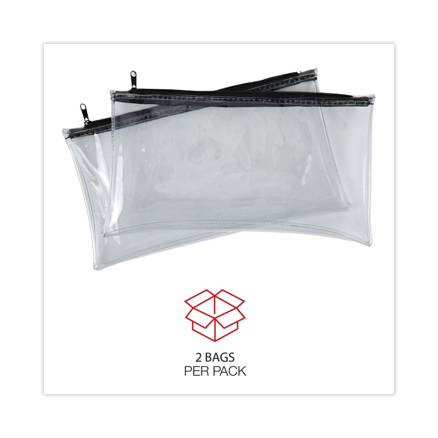 zippered-wallets-cases-leatherette-pu-11-x-6-clear-black-2-pack_unv69026 - 5