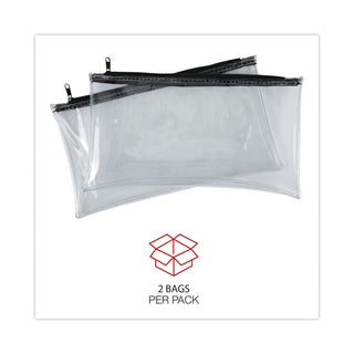 zippered-wallets-cases-leatherette-pu-11-x-6-clear-black-2-pack_unv69026 - 5