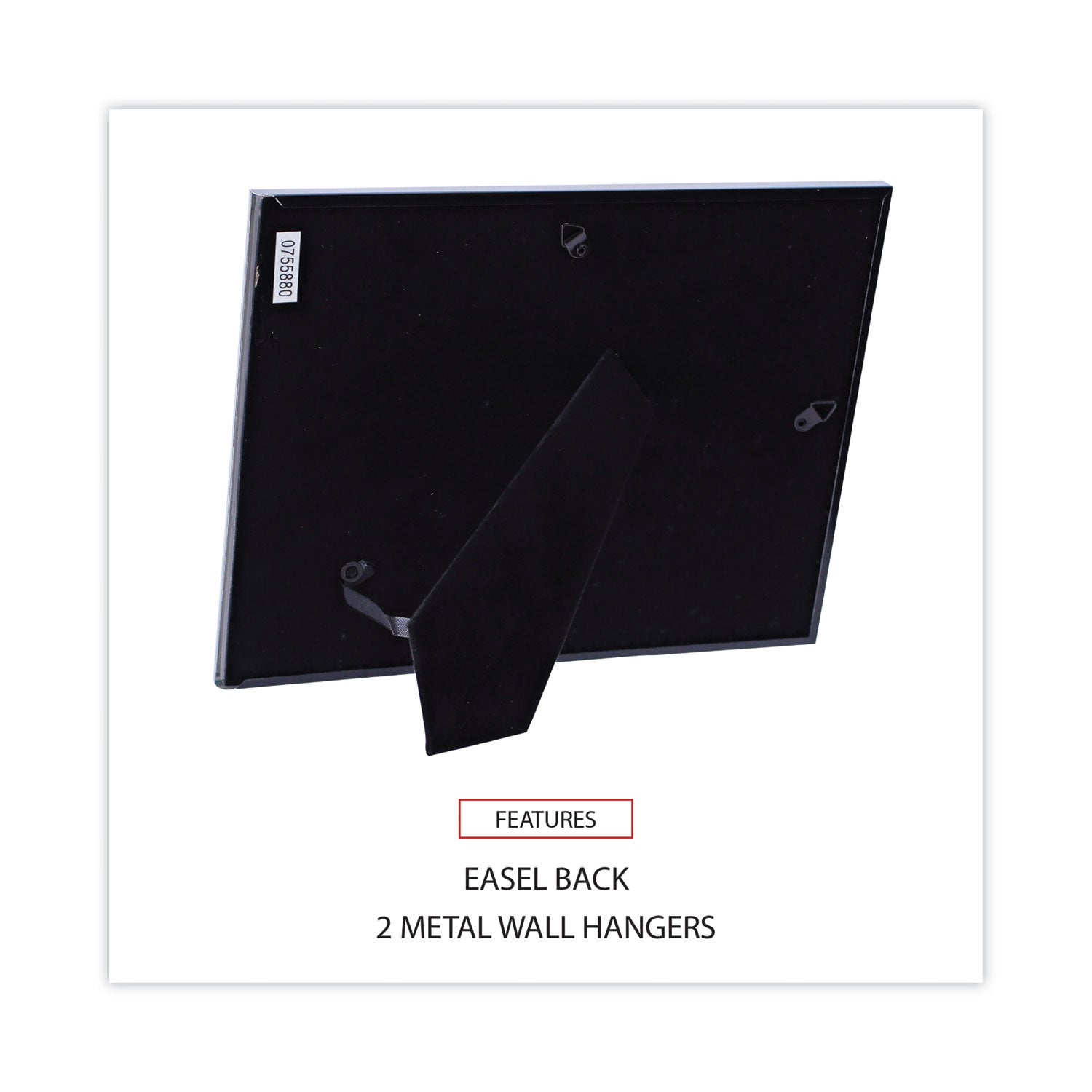 Metal Photo Frame, Aluminum, 8.5 x 11, Black