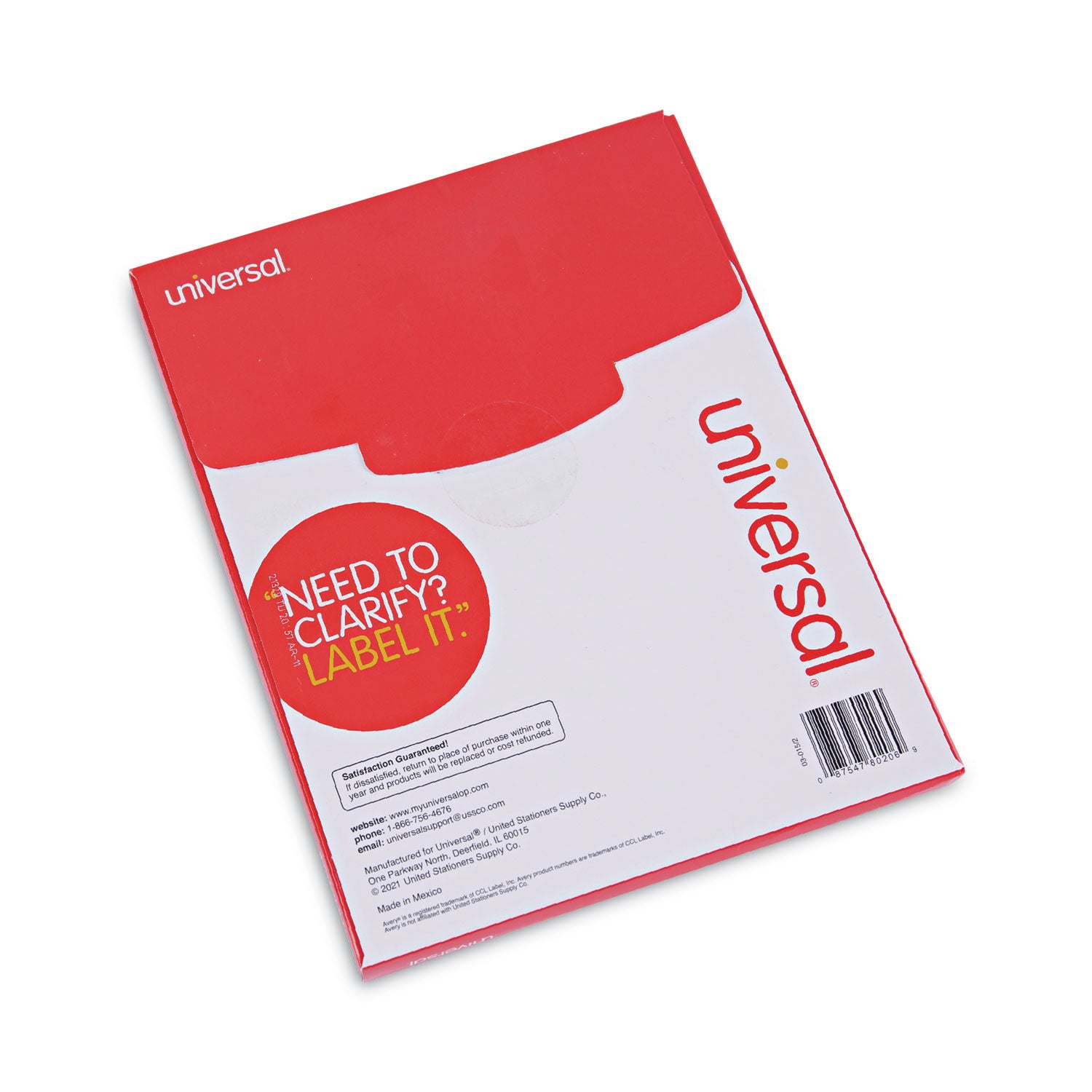 White Labels, Inkjet/Laser Printers, 5.5 x 8.5, White, 2/Sheet, 100 Sheets/Pack - 